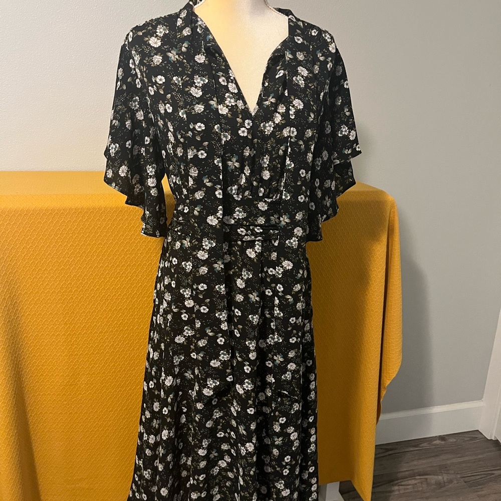 Black floral dress